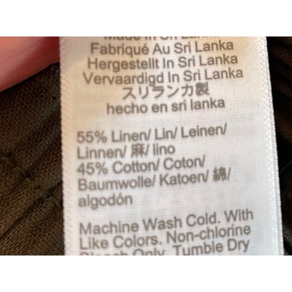 J. Crew Factory Olive Green Linen Blend Drawstring Cuffed Ankle Pants, Size 2 - Picture 7 of 13